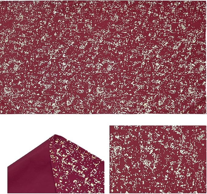 Artoid Mode Burgundy Dutch Fleece Table Runner, Glitter Metallic Foil Holiday Kitchen Dining Table Decoration for Home Party Decor 13x60 Inch