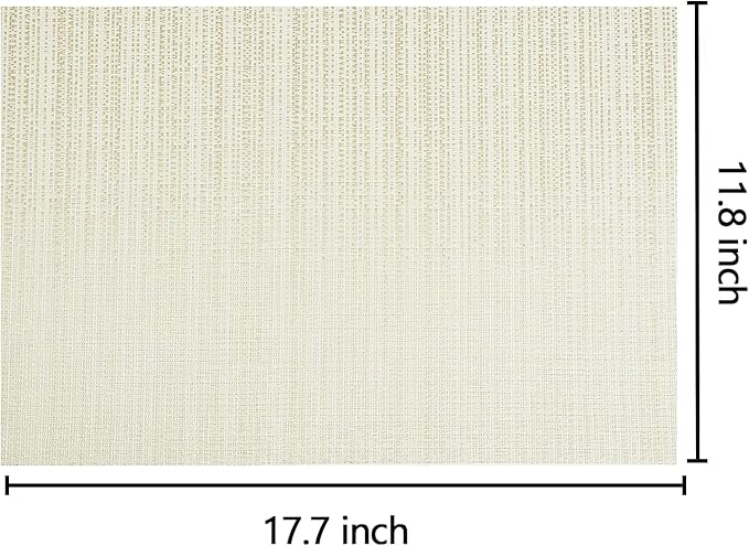 AHHFSMEI Placemats for Dining Table Set of 8 Woven Vinyl Plastic Place Mats Non-Slip Heat Insulation Stain Resistant Table Mats Washable Easy Clean Placemats (Multi Beige,8)
