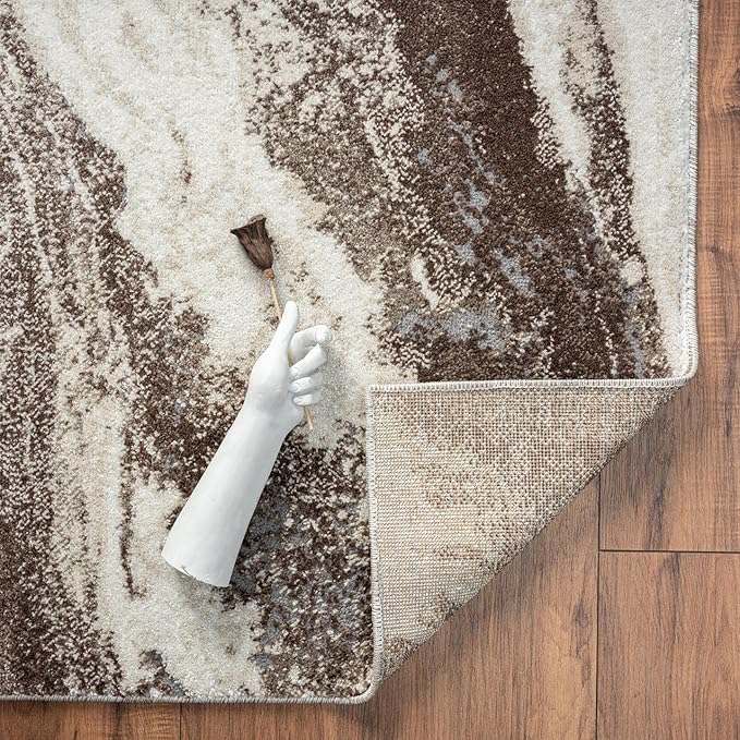 LUXE WEAVERS Lagos Collection 7983 Brown 2x3 Art Deco Geometric Area Rug
