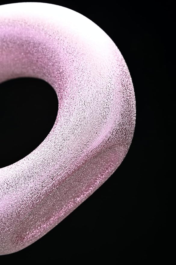 Modern Donut-Shaped Decorative Vases, Handmade Minimalist Boho ins Style, Modern Vase for Home Decor for Wedding Dinner Table Party Living Room Office Bedroom (Purple-Gold, Small)