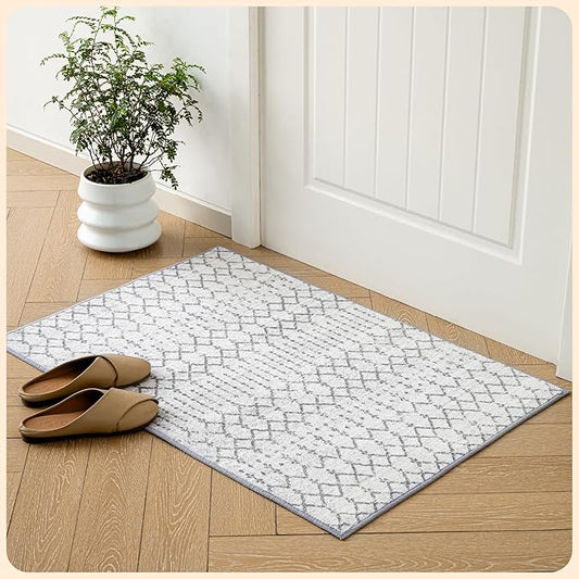 Istana 2x3 Area Rug - Grey Boho Rugs for Living Room 2x3 - Foldable Small Rugs for Bedroom - Stain Resistant Washable Rug Non Slip - Eco-Friendly Area Rugs Indoor - Easy to Clean Rug