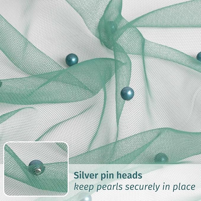 WELTRXE Pearl Table Runner 30 x 120 Inch 10 FT Long, Green Gauze Table Runners, Rustic Boho for Wedding Arch Birthday Party Bridal Veil Baby Shower Decorations