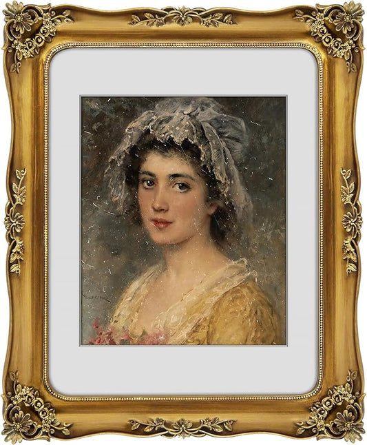 11x14 Picture Frame Gold Vintage Antique Frames 11x14 or Matted to 8x10 Photo Ornate Baroque Bronze for Wall Display