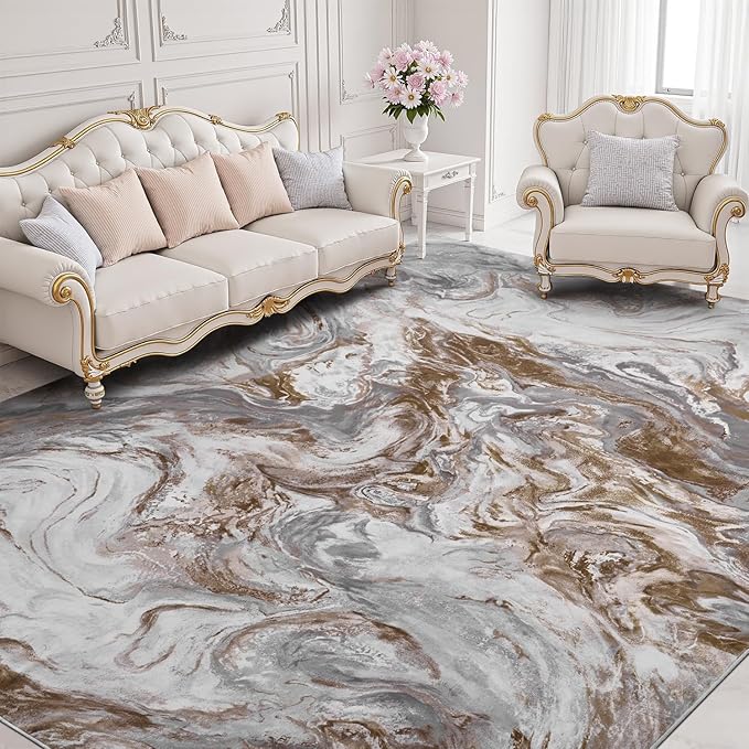 6x9 Area Rugs for Living Room, Modern Abstract Rug for Bedroom, Contemporary Machine Washable Rug, Large Stain Resistant Carpet for Dining Room Playroom Home Office, Pet & Kids Friendly