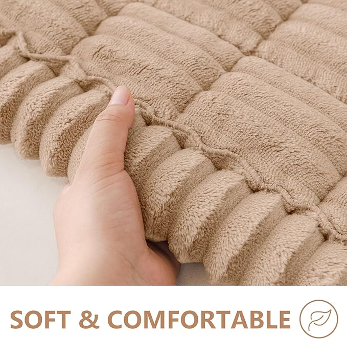 Smiry Couch Cover for Dogs Washable, Non Slip Fuzzy Pet Couch Covers for 3 Cushion Sofa Pet Friendly, Thick Soft Sofa Slipcovers Cushion Protector (Khaki, 27.6" x 70.9")