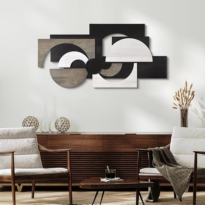 Empire Art Direct "Luminus Dusk Handmade Dimensional Solid Paulownia Wood Abstracts Wall Art, Ready to Hang, Living Room, Bedroom & Office, 48" x 24"x 1.89"