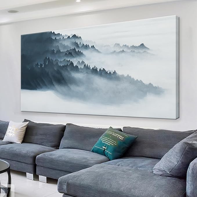 TAIJXAGSG Large Canvas Art Wall Decor Black Grey And White Abstract Wall Art For Living Room Artwork For Dinning Room Bedroom Hotel Office Kitchen Home Wall Decor 29 x 58 In