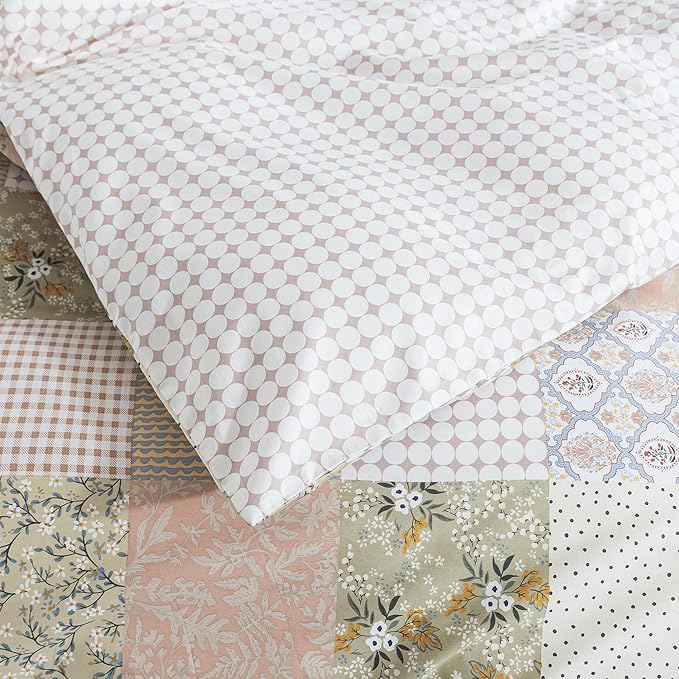 HoneiLife Duvet Dover King Size - 100% Cotton Comforter Cover, Patchwork Bedlinen Set with Zipper Closure & Corner Ties, 3-PC Rustic Comforter Cover Sets