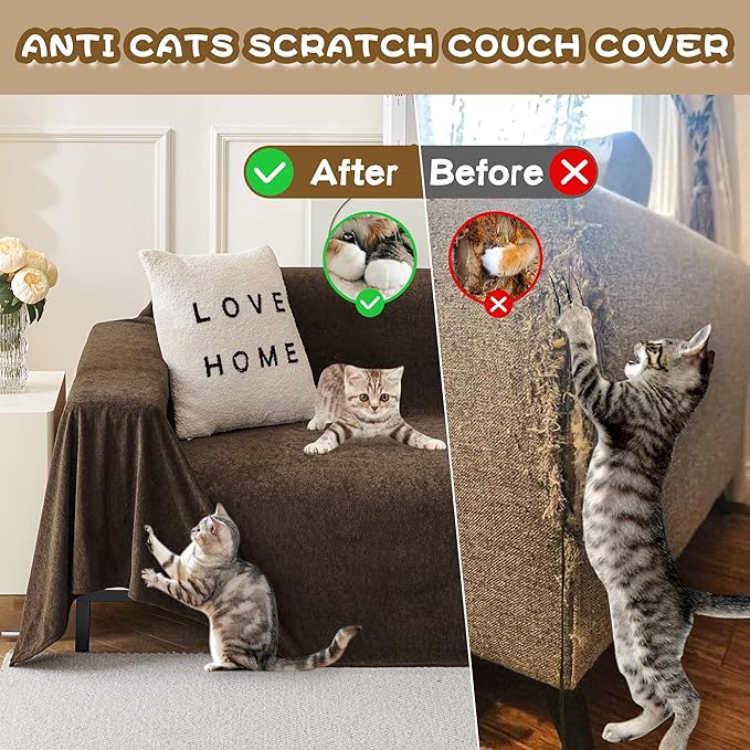 MYSKY HOME Couch Cover Sofa Covers for 1 Cushion Couch Dog Couch Cover Protector for Sectional Sofa Covers Couch Protector Modern Sofa Towel with Tassel for Living Room, 71" x 91", Dark Brown