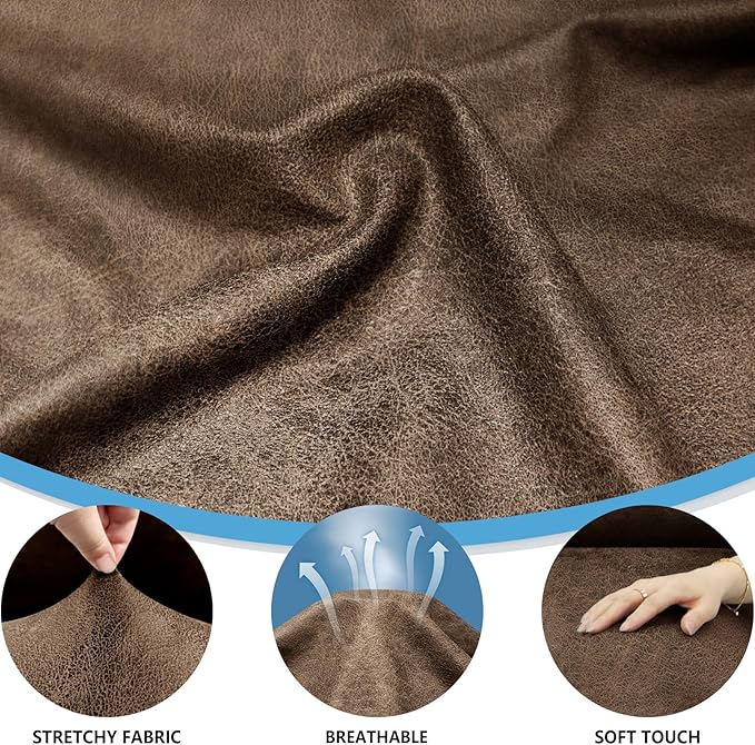 Chair Covers 4-Pieces Recliner Chair Covers 1 Seater Cover for Recliner Chair Leather Look Recliner Slipcovers with Pockets Spandex Fabric Furniture Covers(Recliner, Light Brown)