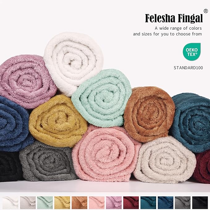 Plush Fleece Throw Blanket for Couch and Bed, Fluffy Fuzzy Cozy Lightweight Soft Blankets All Season Use (40x50 Inches,White)
