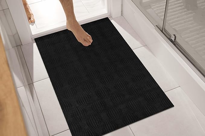 Modern Black Non Slip Door Mat 2x3 Non Skid Soft Rubber Back Door Mat for Entryway Kitchen Rug for Bathroom Mat Easy Cleaning Stain Resistant Non Shedding Carpet 2 x 3