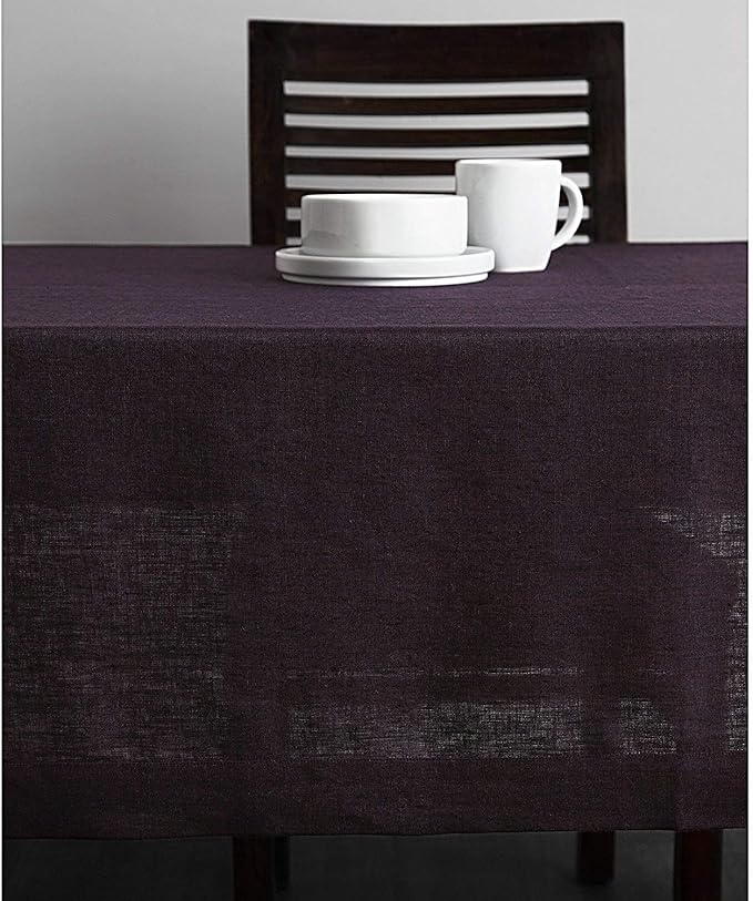 Solino Home Grape Linen Tablecloth 60 x 108 Inch - 100% Pure Linen Table Cloth for Rectangle Tables - Athena, Machine Washable Tablecloth for Fall, Autumn, Winter, Thanksgiving, Christmas, Holiday