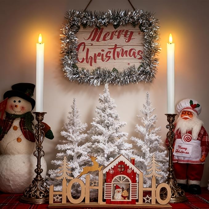 Flameless Taper Candles with Remote, 500H Battery Operated Tapers Candle, Led Flickering Flameless Candlesticks Classic Tall Taper Candles for Christmas Home, Wedding, Party, 9.8 inches (White)