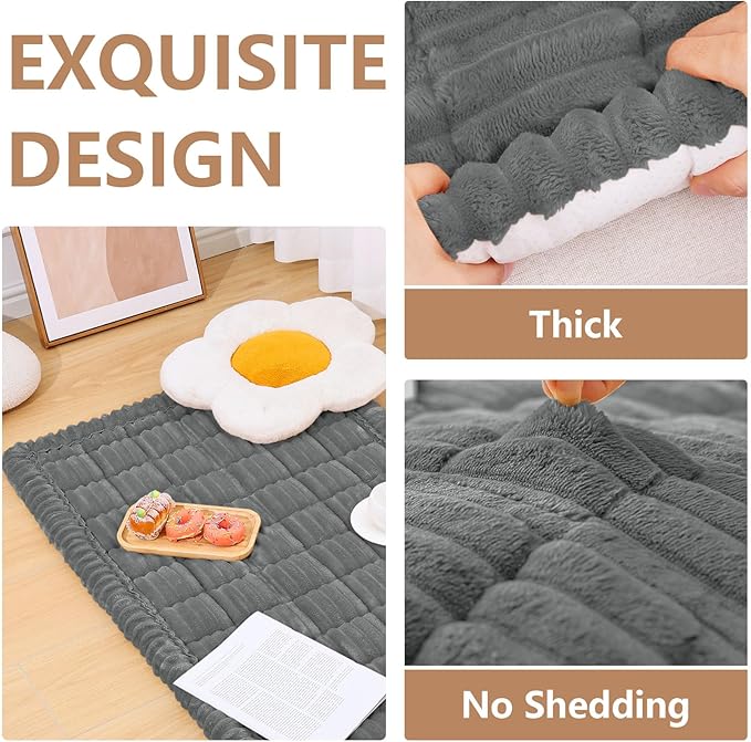 Smiry Couch Cover for Dogs Washable, Non Slip Fuzzy Pet Couch Covers for 3 Cushion Sofa Pet Friendly, Thick Soft Sofa Slipcovers Cushion Protector (Dark Grey, 27.6" x 88")