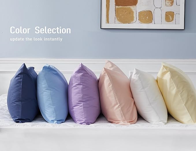 Sunflower King Pillowcases Set of 2, 100% Cotton King Size Pillow Cases 2, 20×40 inches Placid Blue, Soft and Breathable