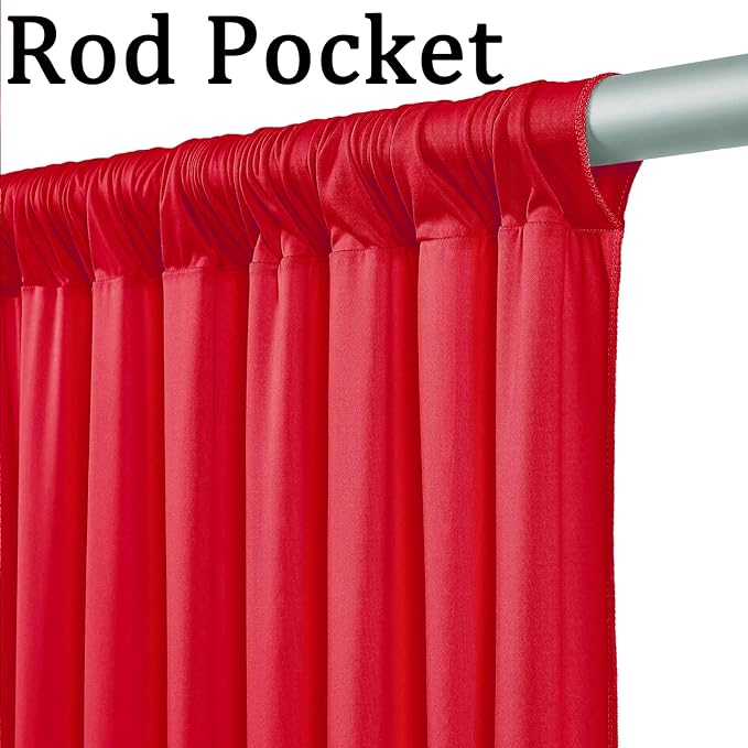Wrinkle Free Red Backdrop Curtains for Parties, Thick Fabric Photo Backdrop Drapes for Christmas Photography Birthday Wedding Background Backdrop, 10ft x 8ft