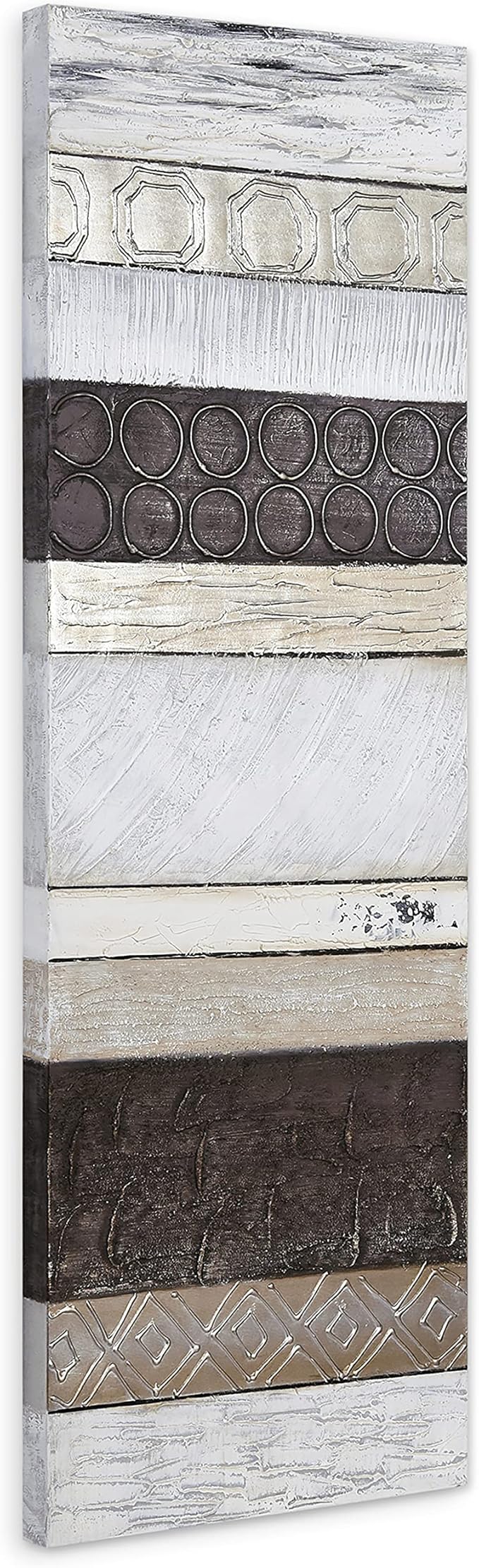 Empire Art Direct Abstract Wall Art Textured Hand Painted Canvas by Martin Edwards, Unframed, 60" x 20", Topographic