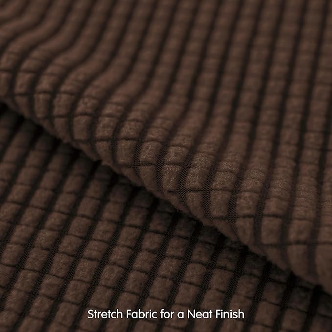 SUBRTEX 7 Pieces Stretch Sofa Slipcover,Couch Cover for 3 Cushion Washable Sofa Cover with Individual Backrest Cushion Covers for Living Room(Large,Chocolate)