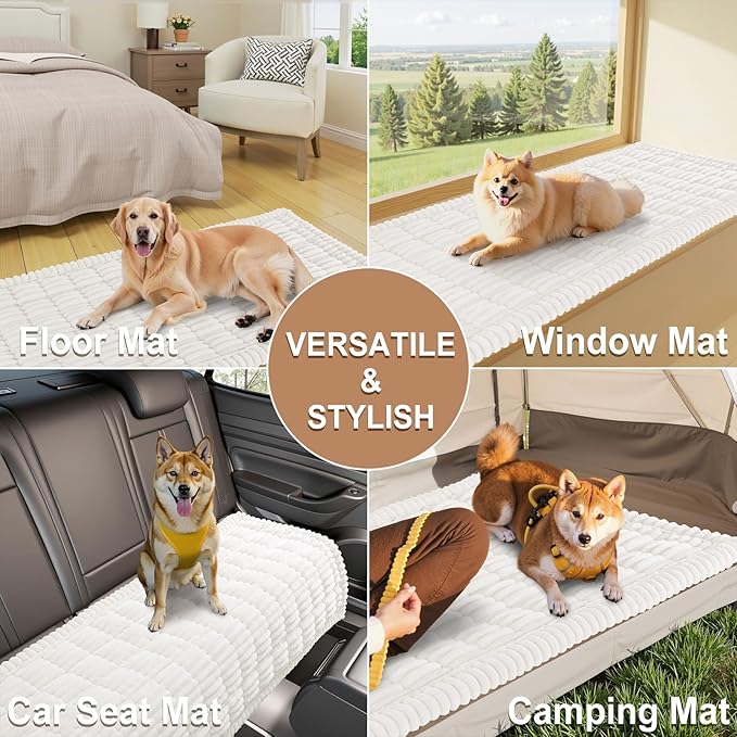 Smiry Couch Cover for Dogs Washable, Non Slip Fuzzy Pet Couch Covers for 3 Cushion Sofa Pet Friendly, Thick Soft Sofa Slipcovers Cushion Protector (White, 27.6" x 88")