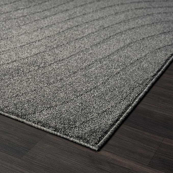 LUXE WEAVERS Modern Geometric Wave Anthracite 5x7 Area Rug