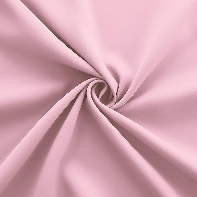 KOUFALL Bubble Gum Pink Blackout Curtains for Girls Room, Cute Light Pink Nursery Curtains Girl, Princess Black Out Girly Curtains for Kids Bedroom, 2 Panels, 52 Inch Wide x 84 Inch Long
