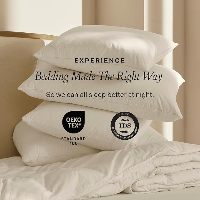 BOLL & BRANCH Down Chamber Pillow - Medium, King - Naturally Cooling Shell - Premium Comfort, Superior Support - Cruelty-Free IDS Certified Down