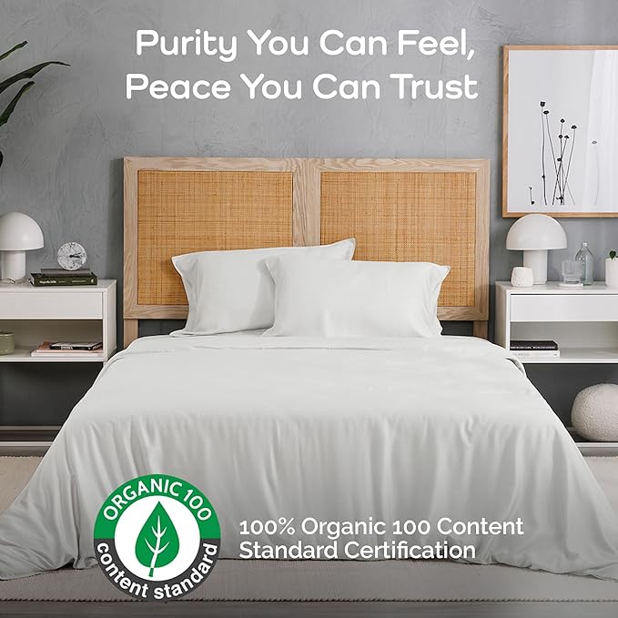 Duvet Cover Set - 100% Viscose Derived from Bamboo Duvet Cover King Size, 3 PC Luxury Cooling Duvet Cover for Hot Sleepers, Silky Buttery Soft Comforter Cover & 2 PC King Pillowcases, White