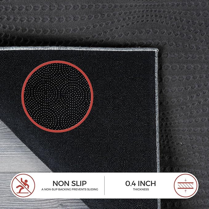 Modern Dark Gray Non Slip Door Mat 2x3 Non Skid Soft Rubber Back Door Mat for Entryway Kitchen Rug for Bathroom Mat Easy Cleaning Stain Resistant Non Shedding Carpet 2 x 3