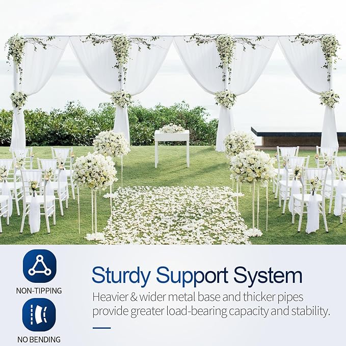 Pipe and Drape Backdrop Stand, 8.9x30ft Heavy Duty Adjustable Background Frame with Metal Base, Back Drop Holder for Parties Photography Wedding Photoshoot Decoration
