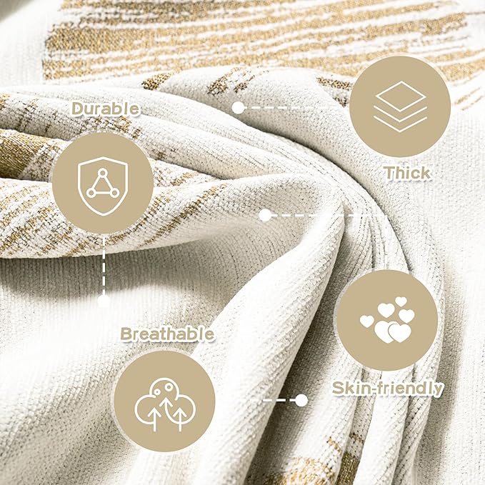 MEETSKY Oversized Couch Cover for Dogs, Jacquard Couch Covers for 3 Cushion Couch Sofa, Sofa Slipcover for Sectional L Shape, Chenille Throw Couch for Pets, Kids, 91" x 150", Khaki