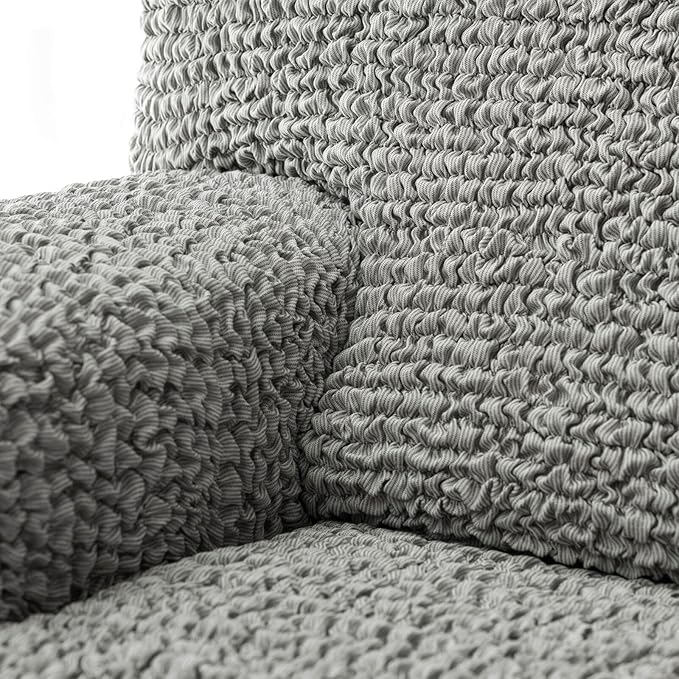 PAULATO BY GA.I.CO. Sofa Slipcover - Stretch Couch Cover - Stylish Cushion Sofa Cover - Soft Fabric Slip Cover - 1-Piece Form Fit Washable Protector for Pet - Mille Righe Collection - Platinum