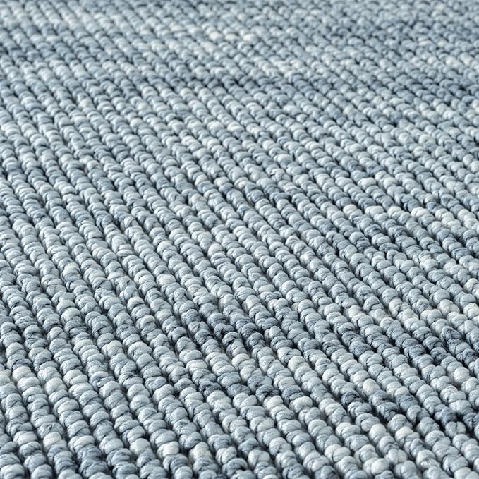 LUXE WEAVERS Solid Machine Woven Blue 5x7 Area Rug, Indoor Stain-Resistant Carpet