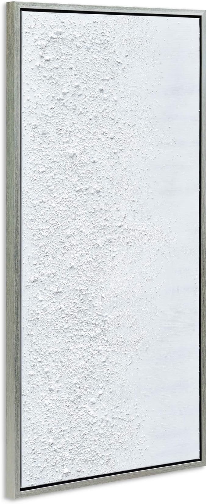 Empire Art Direct Abstract Wall Art Textured Hand Painted Canvas by Martin Edwards, Champagne Frame, 24" x 48", White Snow B