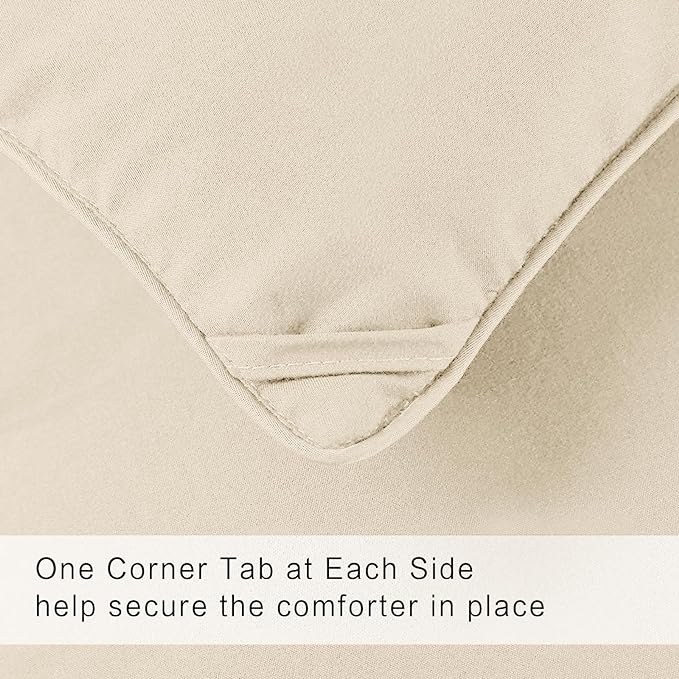 COHOME Quilted California King Size Comforter - All-Season Down Alternative Duvet Insert - Luxury Hotel Soft Breathable Beige Comforter with Anti-Clump Tech & 8 Tabs- Reversible（96"x104"）