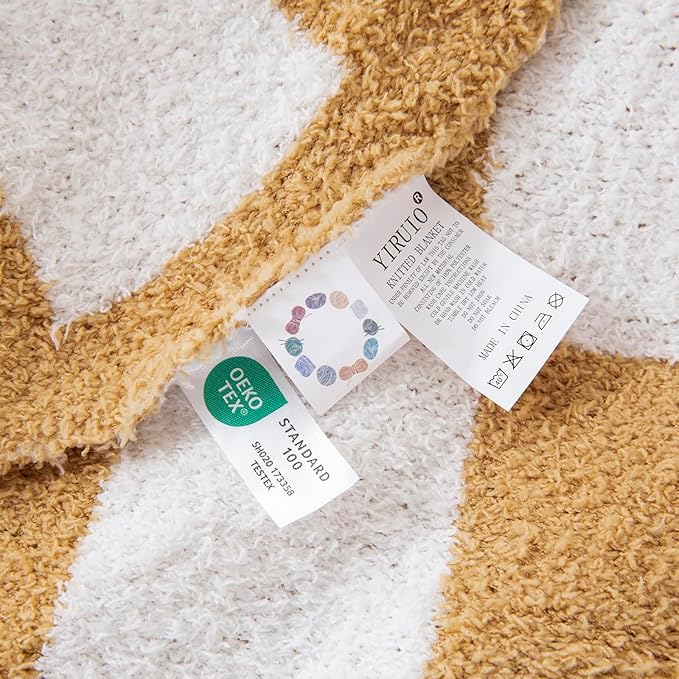 YIRUIO Throw Blankets Checkered Queen,King Size Big Fluffy Fuzzy Warmer Comfort Reversible Super Soft Cozy Decor for Home Bed Couch Sofa Room (Burnt Orange, 80''x90'')