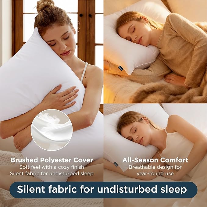 Bedsure King Size Pillows Set of 4 - King Size Bed Pillows 4 Pack for Sleeping, Soft and Supportive, Hotel Quality, Original Down Alternative Filling for Side, Back Sleepers