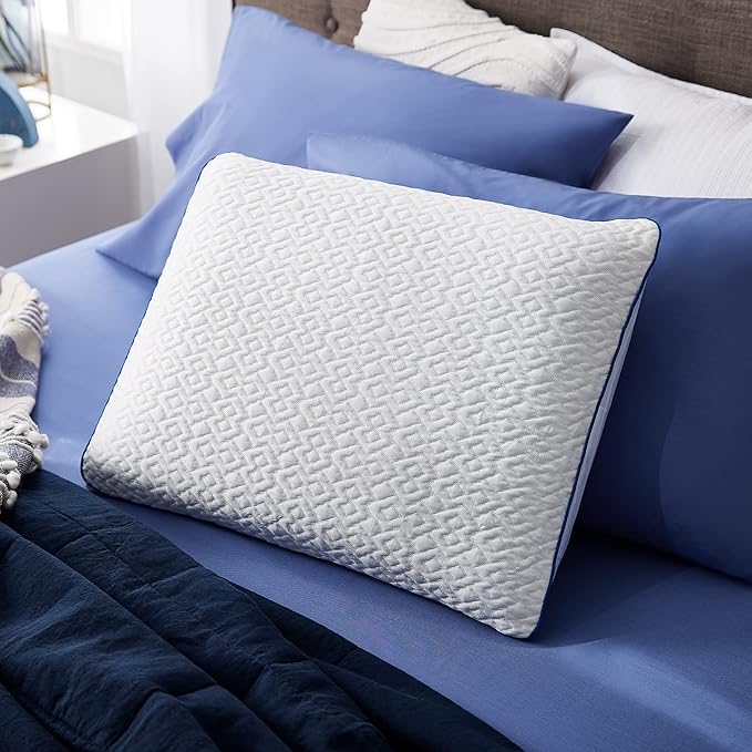 Sleep Innovations Forever Gel Memory Foam Pillow (Set of 2), Standard Size, Cool Touch Cover and Cooling Gel Memory Foam Core, Side, Stomach, and Back Sleepers, Medium Support