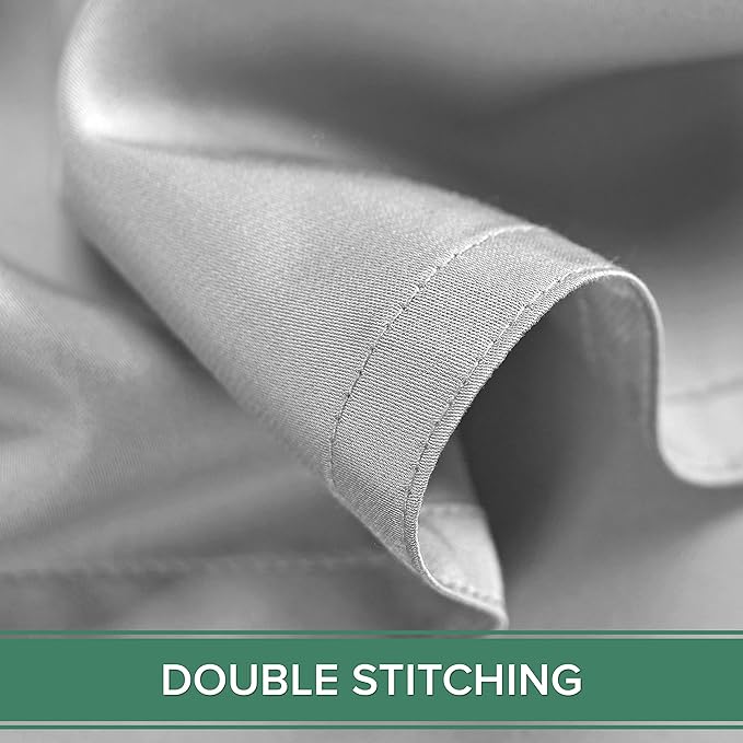 Pure Bamboo Twin XL Sheets, Genuine 100% Organic Viscose Derived from Bamboo Bed Sheet Set, Luxuriously Soft & Cooling, Double Stitching, 2 Year Quality Promise (Twin XL, Silver Pearl)
