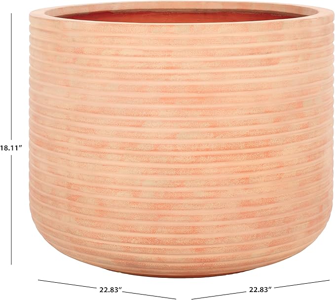 SAFAVIEH Outdoor Collection Nardo Terracotta Cement Ficonstone Planter Pot