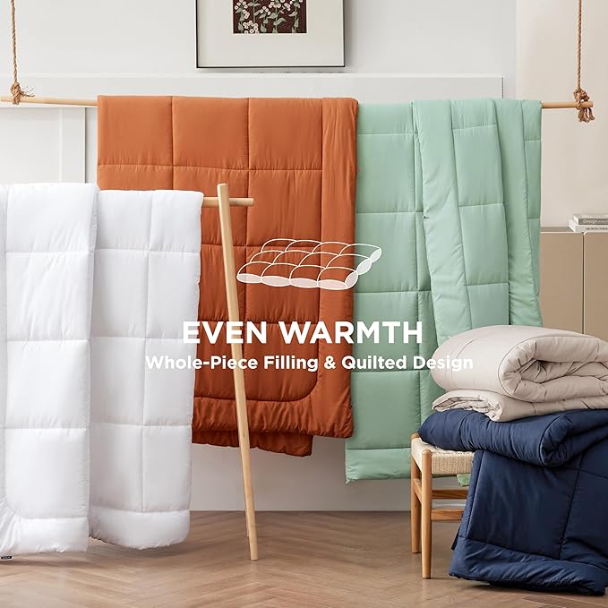 Bedsure Comforter Duvet Insert - Quilted Comforters Full Size, All Season Duvet, GentleSoft Down Alternative Bedding, with 8 Tabs, Gifts for Women/Men,Cream,Full 86 x 82 Inches