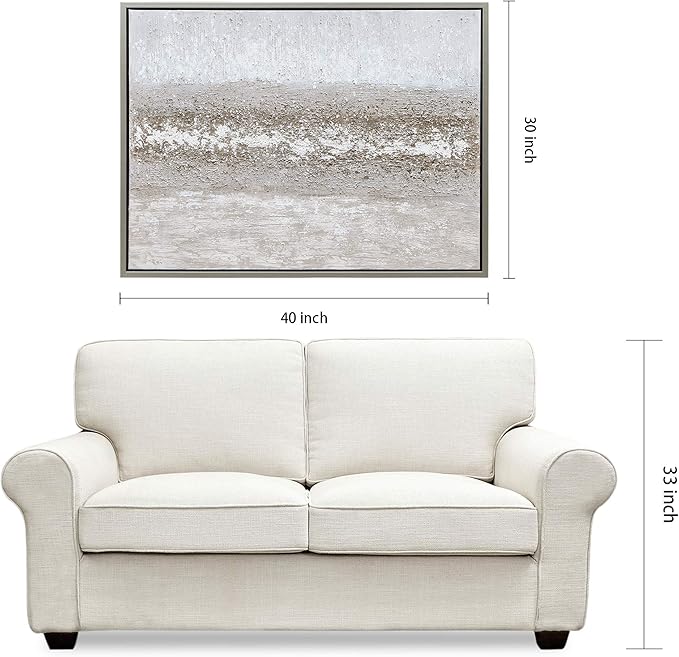 Empire Art Direct Abstract Wall Art Textured Hand Painted Canvas by Martin Edwards, Champagne Silver Frame, 40" x 30", Sandpath
