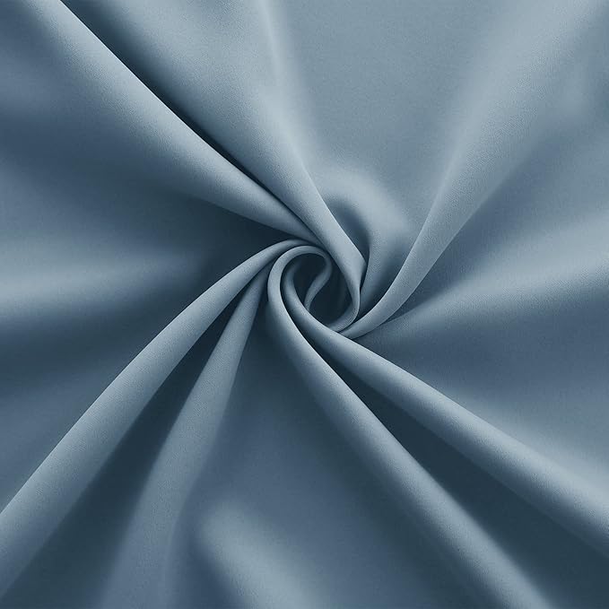 KOUFALL 108 Inch Blackout Curtains,Room Darkening Thermal Living Room Drapes 108 Inches Long 2 Panels Set,Stone Blue