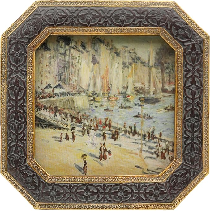 4x4 Small Vintage Picture Frame in Antique Bronze Gold - Square Gothic Ornate Photo Frame with Glass Front for Wall/Tabletop, Victorian Gallery Wall Decor,Photo Display，Gift Ideas