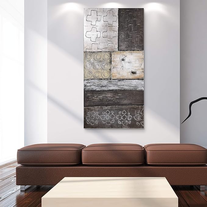 Empire Art Direct "Stacked 2" Original Textured Metallic Oil Painting by Martin Edwards