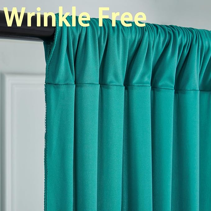 10ft x 10ft Wrinkle Free Turquoise Backdrop Curtains for Parties, Polyester Photo Backdrop Drapes 2 Panels 5x10ft for Wedding Mermaid Birthday Photography Background Party Backdrop
