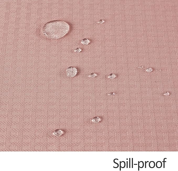 maxmill Weaved Texture Rectangle Tablecloth Water Resistant Wrinkle Free Spill-Proof, Soft Table Cloth for Dining Room Decoration, Banquet Parties Event Holiday Dinner, 60 x 84 Inch Pale Blush