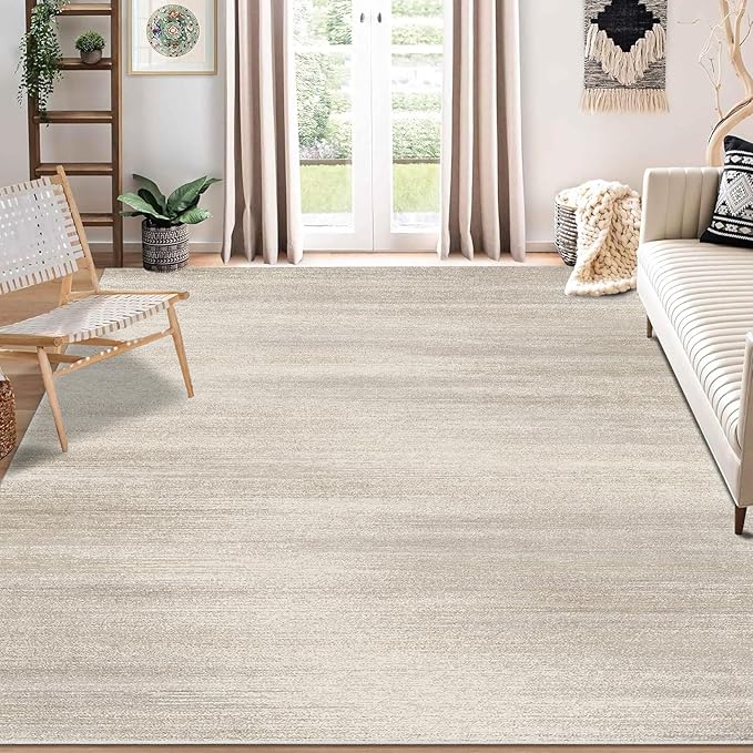 Enkor Area Rugs 8x10 Washable Non Slip Abstract Soft Rugs for Living Room Bedroom, Modern Mat for Kitchen Entryway Beige & Grey