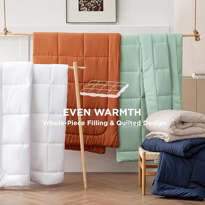 Bedsure Comforter Duvet Insert - Quilted Comforters Cal King Size, All Season Duvet, GentleSoft Down Alternative Bedding, with 8 Tabs, Gifts for Women/Men, Olive Green, California King 96 X 102 Inches