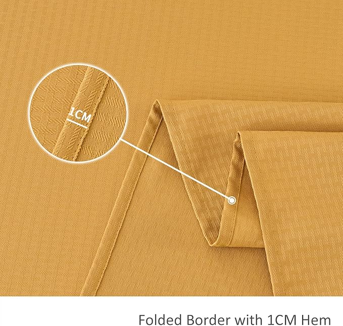 maxmill Weaved Texture Tablecloth Water Resistance Antiwrinkle Spillproof Soft Washable Table Cloth for Dining Room, Buffet Banquet Parties Holiday Dinner, Rectangular 60 x 108 Inch, Ochre Yellow